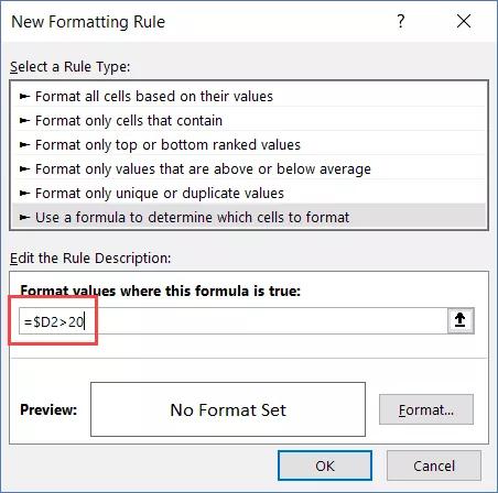 Hướng dẫn cách đánh dấu hàng dựa trên giá trị ô trong Excel